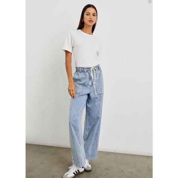 Rails Jeans Womens Extra Small Ryan Faded Indigo Wide Leg Blue Casual Boho Chic - Picture 1 of 16